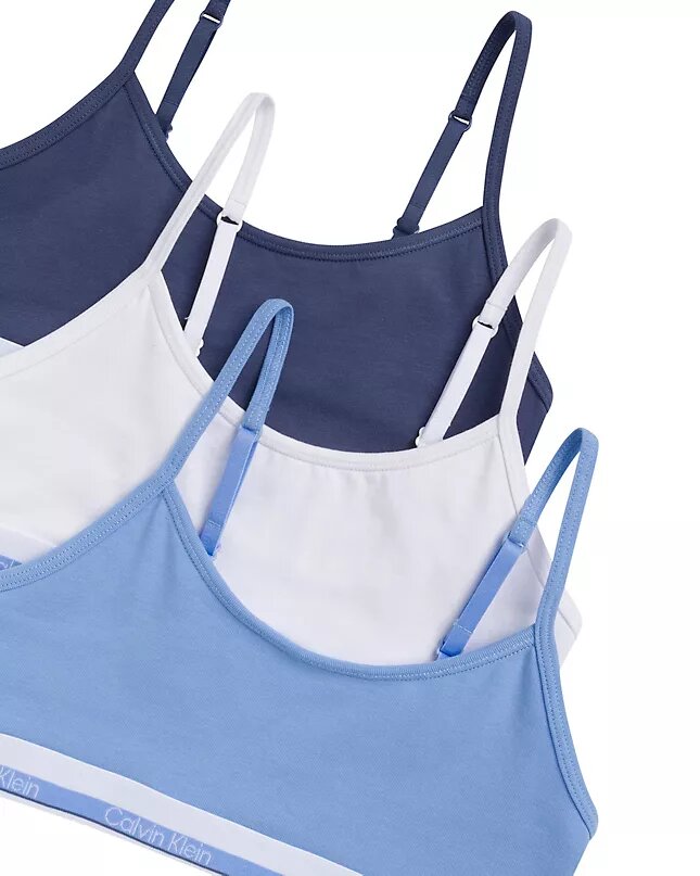 Lot de 3 bralettes courtes en Cotton Stretch pour filles Lot de 3 bralettes courtes en Cotton Stretch pour filles