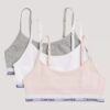 Lot de 3 bralettes courtes en Cotton Stretch pour filles, Unlined Lot de 3 bralettes courtes en Cotton Stretch pour filles, Unlined