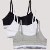 Lot de 3 bralettes courtes en Cotton Stretch pour filles, Unlined Lot de 3 bralettes courtes en Cotton Stretch pour filles, Unlined