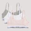 Lot de 3 bralettes courtes en Cotton Stretch pour filles, Unlined Lot de 3 bralettes courtes en Cotton Stretch pour filles, Unlined