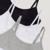 Lot de 3 bralettes courtes en Cotton Stretch pour filles, Unlined Lot de 3 bralettes courtes en Cotton Stretch pour filles, Unlined