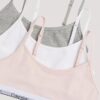 Lot de 3 bralettes courtes en Cotton Stretch pour filles, Unlined Lot de 3 bralettes courtes en Cotton Stretch pour filles, Unlined
