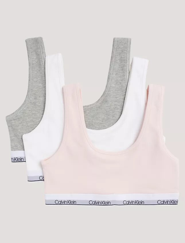 Lot de 3 bralettes en Cotton Stretch pour filles, Unlined Lot de 3 bralettes en Cotton Stretch pour filles, Unlined