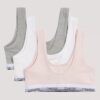 Lot de 3 bralettes en Cotton Stretch pour filles, Unlined Lot de 3 bralettes en Cotton Stretch pour filles, Unlined