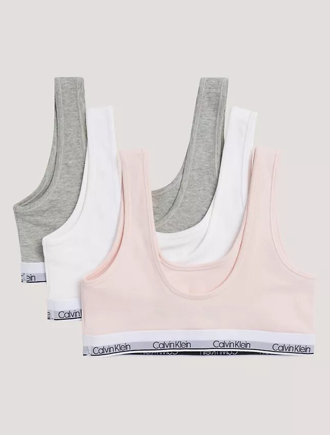 Lot de 3 bralettes en Cotton Stretch pour filles, Unlined Lot de 3 bralettes en Cotton Stretch pour filles, Unlined