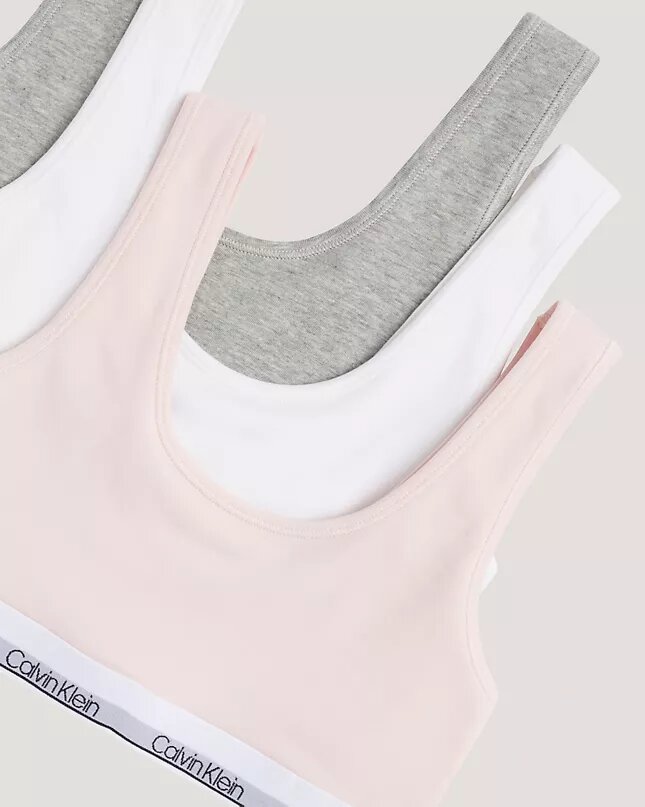 Lot de 3 bralettes en Cotton Stretch pour filles, Unlined Lot de 3 bralettes en Cotton Stretch pour filles, Unlined