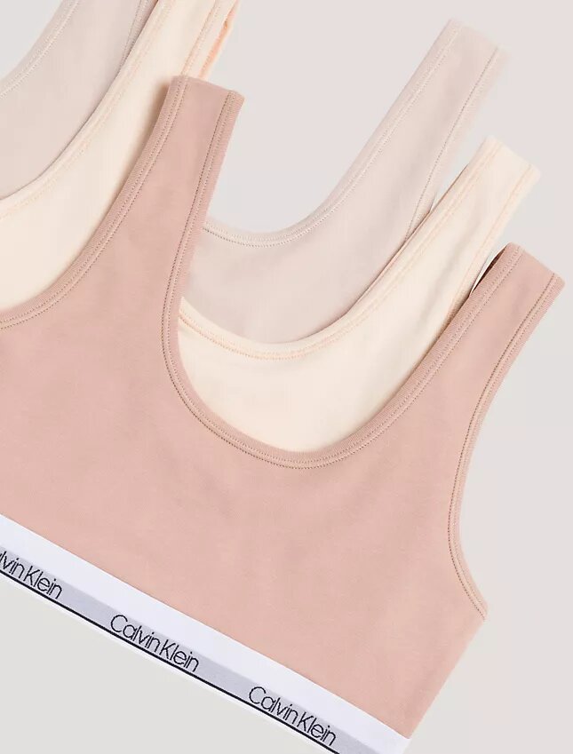 Lot de 3 bralettes en Cotton Stretch pour filles, Unlined Lot de 3 bralettes en Cotton Stretch pour filles, Unlined