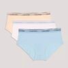 Lot de 3 culottes Hipster à bande logo pour filles Lot de 3 culottes Hipster à bande logo pour filles