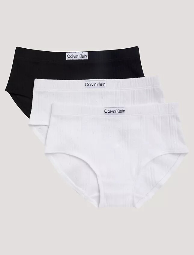 Lot de 3 culottes Hipster à logo côtelé Lot de 3 culottes Hipster à logo côtelé