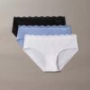 Lot de 3 Hipster en microfibre extensible avec dentelle Lot de 3 Hipster en microfibre extensible avec dentelle