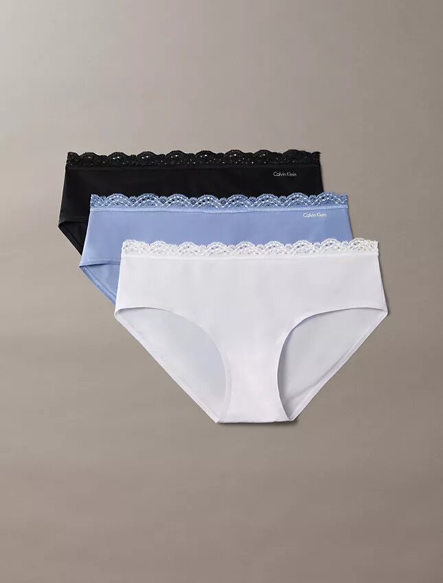 Lot de 3 Hipster en microfibre extensible avec dentelle Lot de 3 Hipster en microfibre extensible avec dentelle
