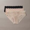 Lot de 3 Hipster en microfibre extensible avec dentelle Lot de 3 Hipster en microfibre extensible avec dentelle