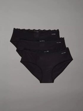 Lot de 3 Hipster en microfibre extensible avec dentelle
