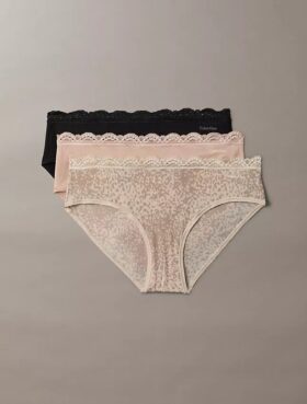 Lot de 3 Hipster en microfibre extensible avec dentelle
