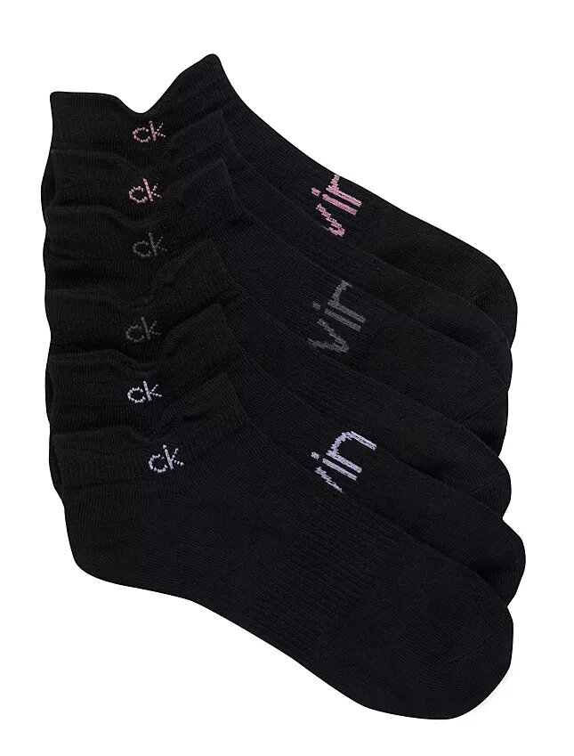 Lot de 3 paires de chaussettes invisibles à double languette en tricot plat Lot de 3 paires de chaussettes invisibles à double languette en tricot plat