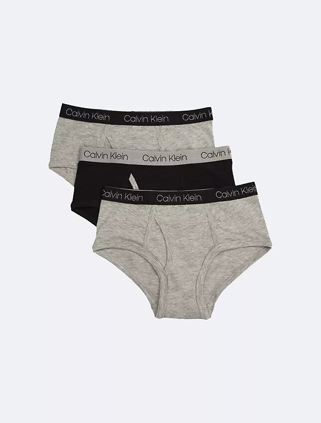 Lot de 3 slips en Cotton Stretch avec logo pour garçons Lot de 3 slips en Cotton Stretch avec logo pour garçons