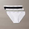 Lot de 3 strings Bikini en Cotton Stretch côtelé Lot de 3 strings Bikini en Cotton Stretch côtelé