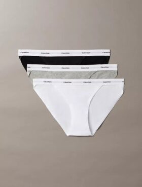 Lot de 3 strings Bikini en Cotton Stretch côtelé