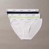 Lot de 3 strings Bikini en Cotton Stretch côtelé Lot de 3 strings Bikini en Cotton Stretch côtelé