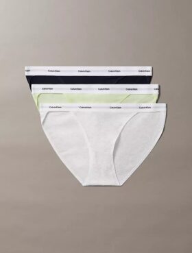 Lot de 3 strings Bikini en Cotton Stretch côtelé