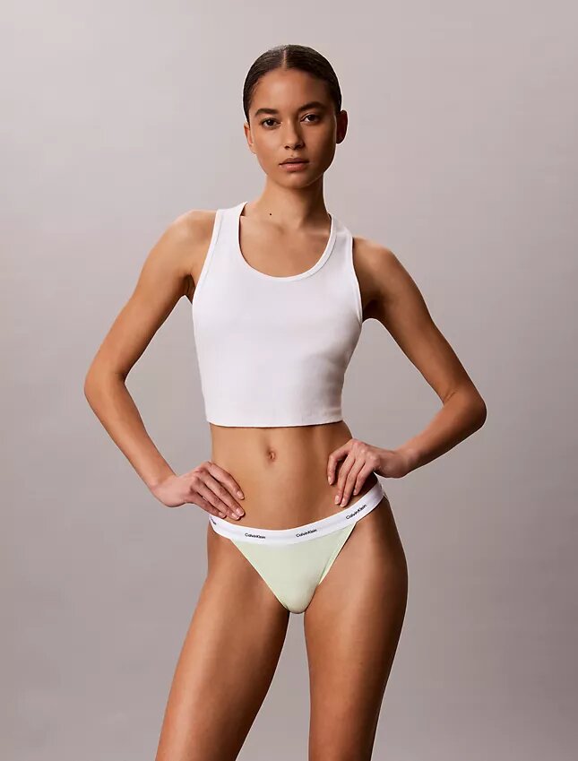 Lot de 3 strings Bikini en Cotton Stretch côtelé Lot de 3 strings Bikini en Cotton Stretch côtelé