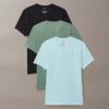 Lot de 3 t-shirts à col en V coupe ajustée en mélange de Cotton Stretch Lot de 3 t-shirts à col en V coupe ajustée en mélange de Cotton Stretch