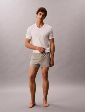 Lot de 3 t-shirts à col en V coupe ajustée en mélange de Cotton Stretch