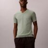 Lot de 3 t-shirts à col en V coupe ajustée en mélange de Cotton Stretch Lot de 3 t-shirts à col en V coupe ajustée en mélange de Cotton Stretch