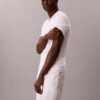 Lot de 3 t-shirts à col en V coupe ajustée en mélange de Cotton Stretch Lot de 3 t-shirts à col en V coupe ajustée en mélange de Cotton Stretch