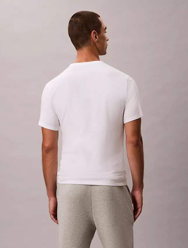Lot de 3 t-shirts à col en V coupe ajustée en mélange de Cotton Stretch Lot de 3 t-shirts à col en V coupe ajustée en mélange de Cotton Stretch