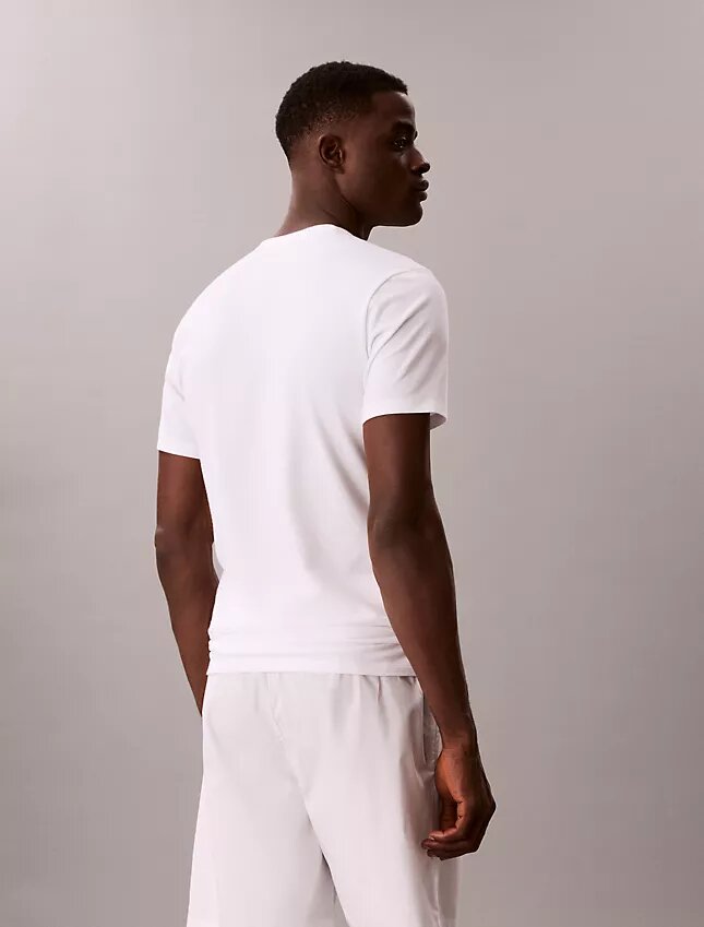 Lot de 3 t-shirts à col en V coupe ajustée en mélange de Cotton Stretch Lot de 3 t-shirts à col en V coupe ajustée en mélange de Cotton Stretch