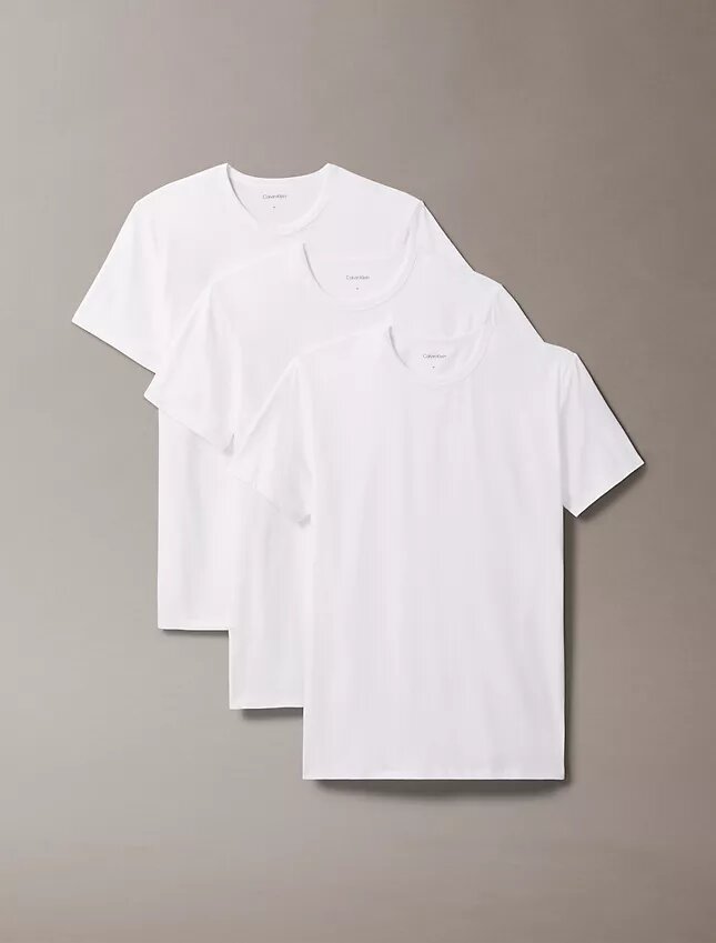 Lot de 3 t-shirts à col rond coupe ajustée en Cotton Stretch Lot de 3 t-shirts à col rond coupe ajustée en Cotton Stretch