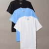 Lot de 3 t-shirts à col rond coupe ajustée en Cotton Stretch Lot de 3 t-shirts à col rond coupe ajustée en Cotton Stretch