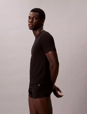 Lot de 3 t-shirts à col rond coupe ajustée en Cotton Stretch