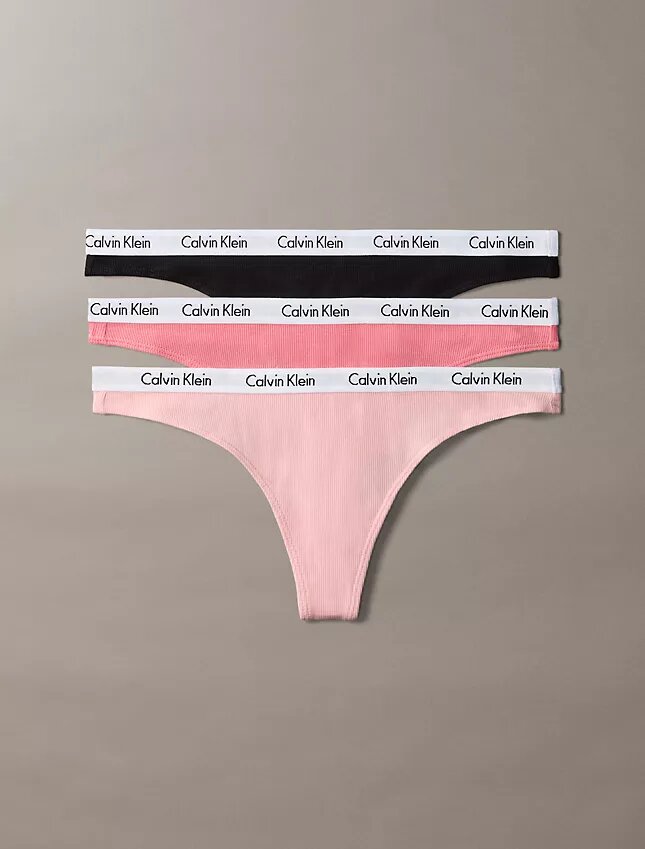 Lot de 3 Thongs Carousel en Cotton Stretch côtelé Lot de 3 Thongs Carousel en Cotton Stretch côtelé