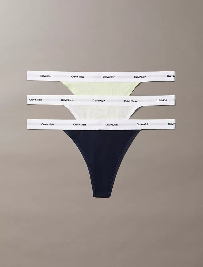 Lot de 3 Thongs en Cotton Stretch côtelé Lot de 3 Thongs en Cotton Stretch côtelé