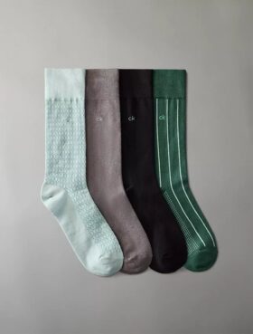 Lot de 4 paires de chaussettes habillées en coton peigné