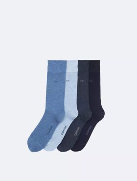 Lot de 4 paires de chaussettes habillées à logo en tricot plat
