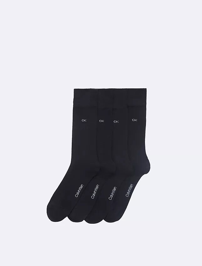Lot de 4 paires de chaussettes habillées à logo en tricot plat Lot de 4 paires de chaussettes habillées à logo en tricot plat