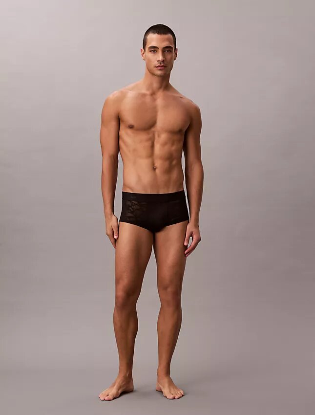 Low Rise Trunk en microfibre et dentelle Low Rise Trunk en microfibre et dentelle