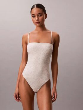 Maillot de bain une pièce uni sans bretelles Maillot de bain une pièce uni sans bretelles