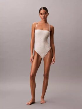 Maillot de bain une pièce uni sans bretelles Maillot de bain une pièce uni sans bretelles