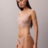 Microfiber Bralette sans coutures côtelée, légèrement rembourrée