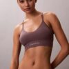 Microfiber Bralette sans coutures côtelée, légèrement rembourrée
