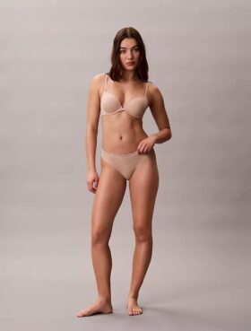 Microfiber Thong avec dentelle
