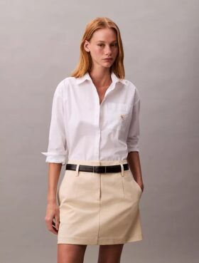 Mini-jupe en coton chino