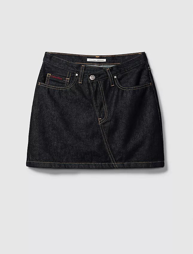 Mini-jupe en denim à taille asymétrique Mini-jupe en denim à taille asymétrique