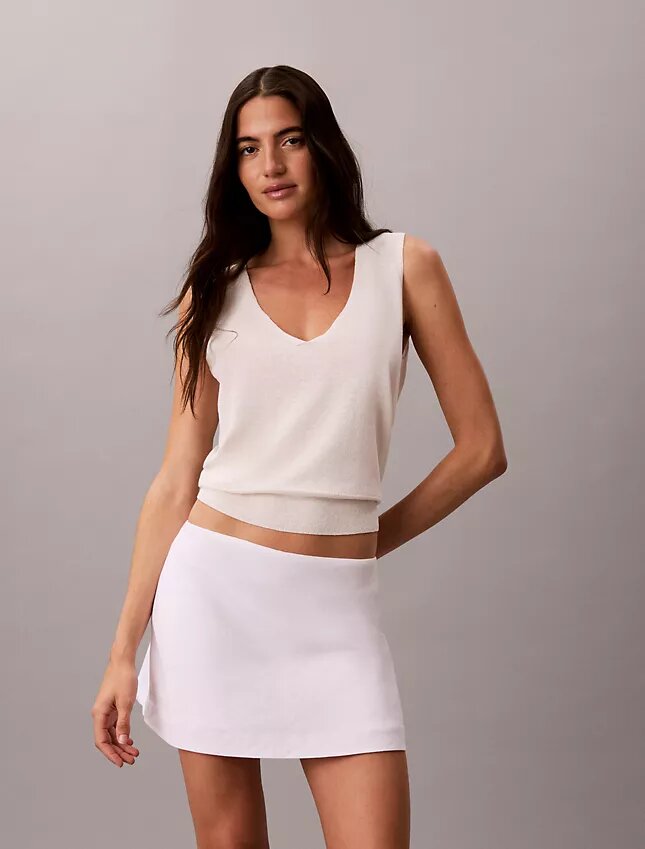 Mini-jupe-short en mélange de lin Mini-jupe-short en mélange de lin