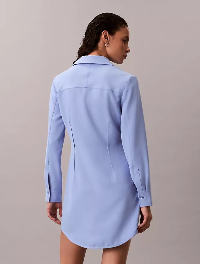 Mini-robe chemise décontractée en sergé Mini-robe chemise décontractée en sergé