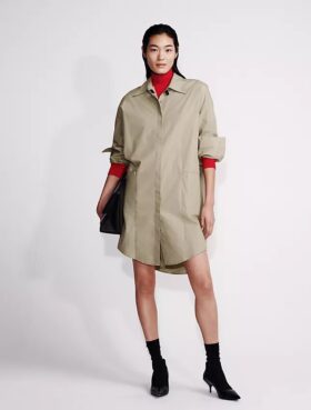Mini-robe chemise en popeline
